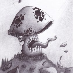 Cool Mushroom Drawing Hand drawn Sketch