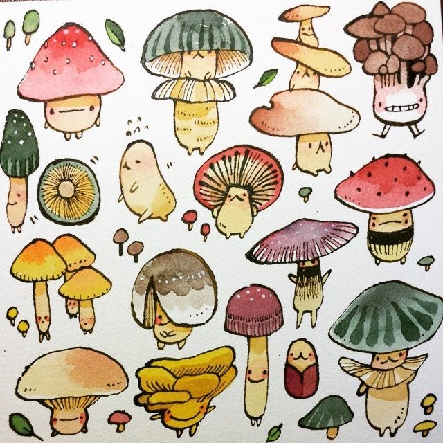 Cool Mushroom Drawing Intricate Artwork