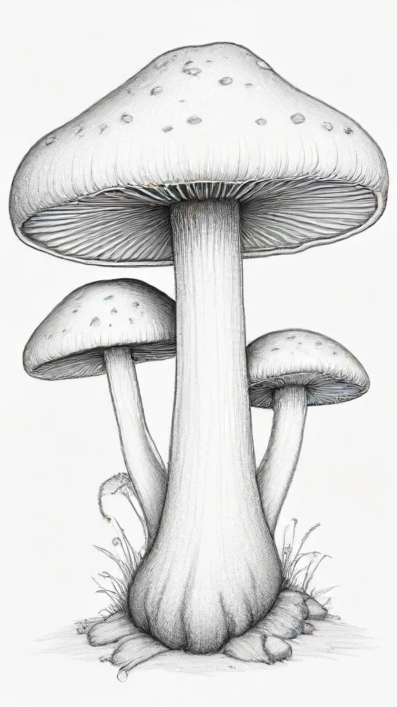 Cool Mushroom Drawing Sketch Photo