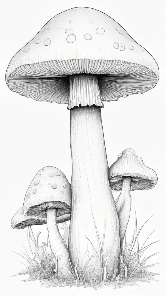 Cool Mushroom Drawing Sketch Picture