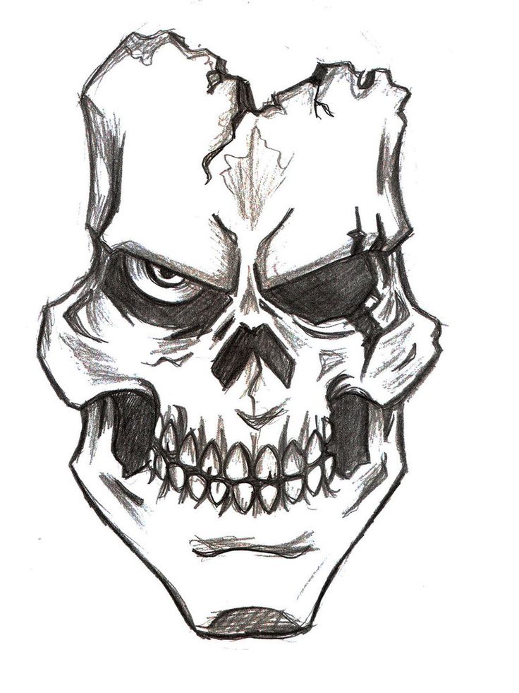 Cool Skull Drawing Hand drawn Sketch