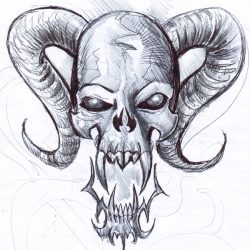 Cool Skull Drawing Sketch