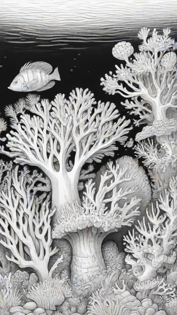 Coral Reef Drawing Art Sketch Image