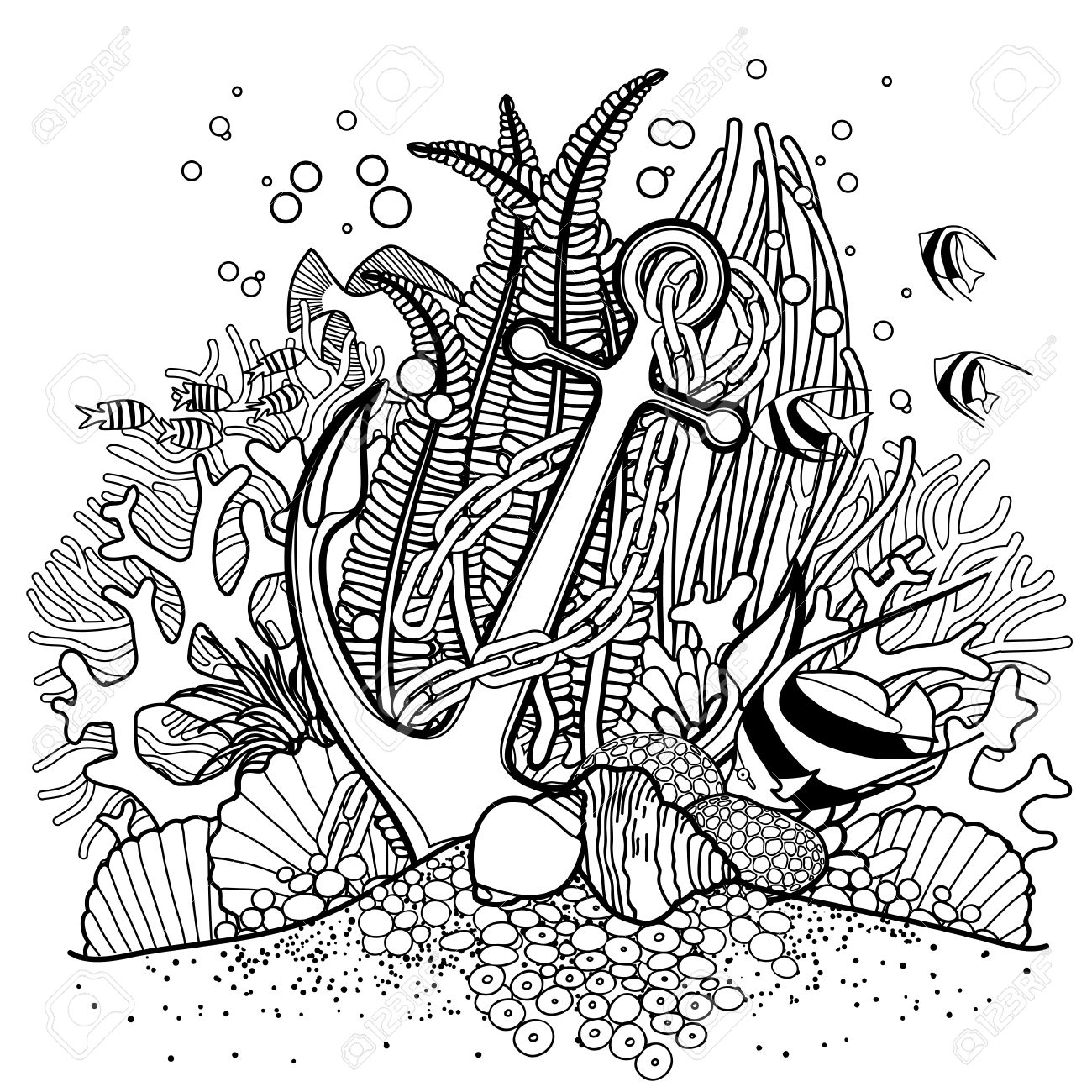 Coral Reef Drawing Fine Art