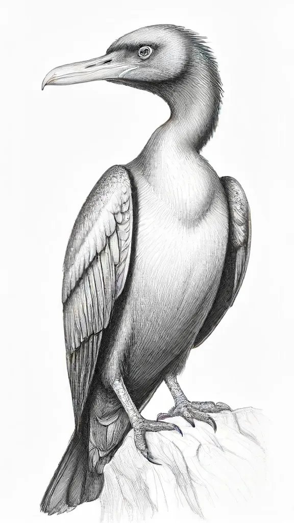 Cormorant Bird Drawing Sketch Photo