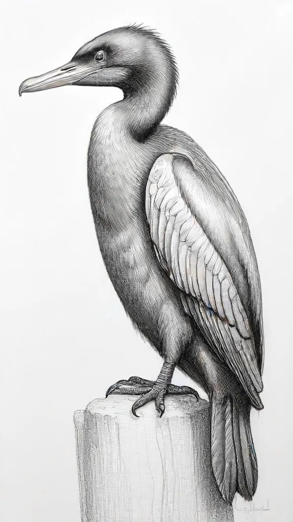 Cormorant Drawing Sketch Picture