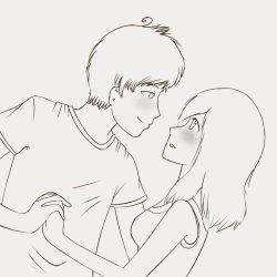 Couple Cartoon Drawing Hand drawn Sketch