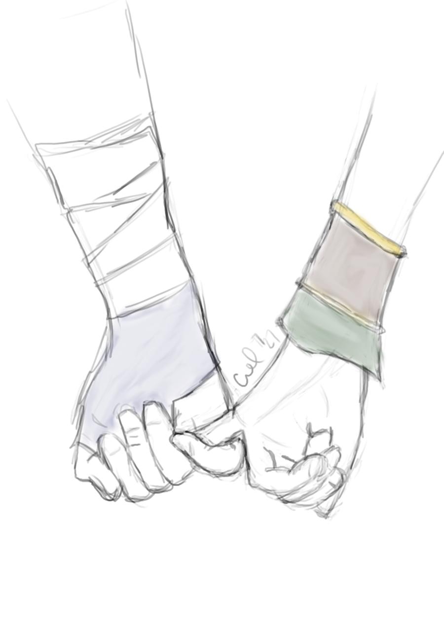 Couples Holding Hands Drawing Realistic Sketch