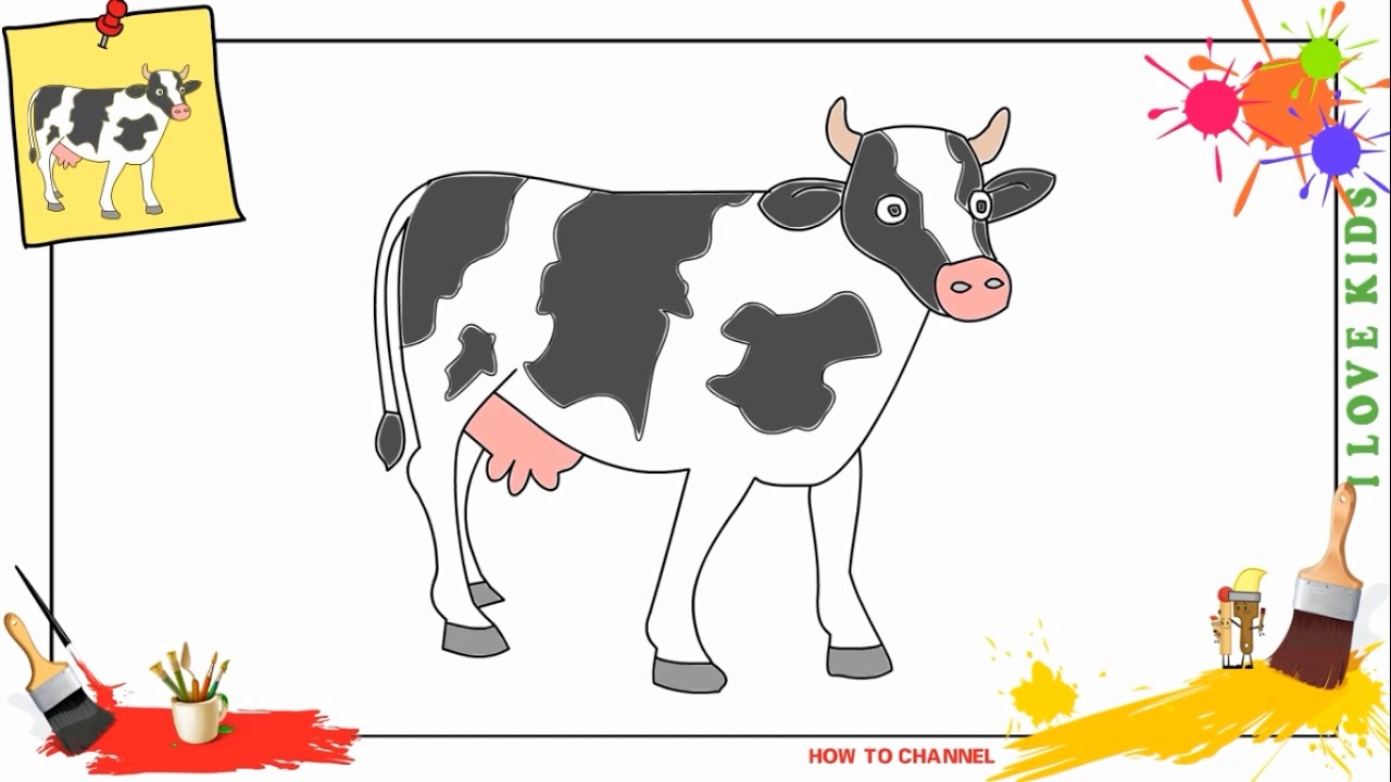 Cow Simple Drawing Creative Style