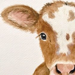 Cow Simple Drawing Hand drawn