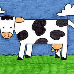 Cow Simple Drawing Modern Sketch