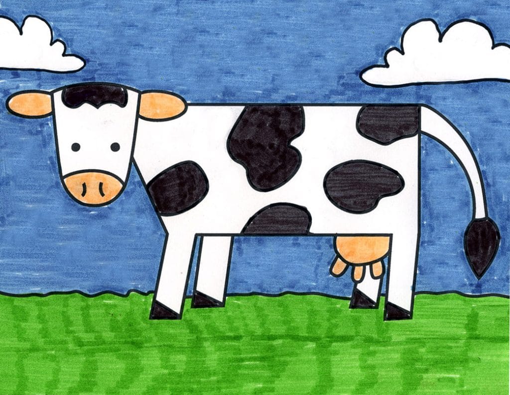 Cow Simple Drawing Modern Sketch