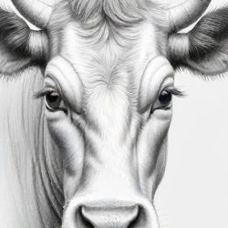 Cow Simple Drawing Sketch Photo