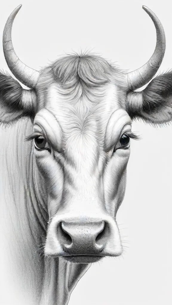 Cow Simple Drawing Sketch Photo