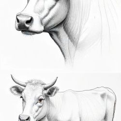 Cow Simple Drawing Sketch Picture