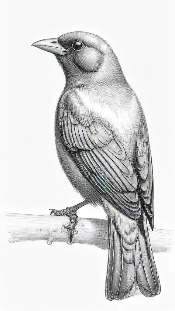Cowbird Drawing Art Sketch Image