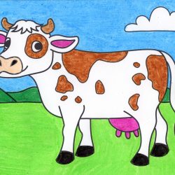 Cows Face Drawing