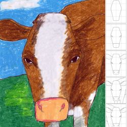 Cows Face Drawing Art