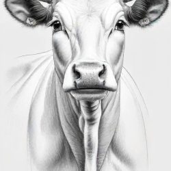 Cows Face Drawing Art Sketch Image