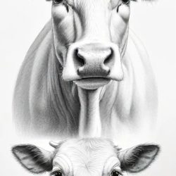 Cows Face Drawing Sketch Photo