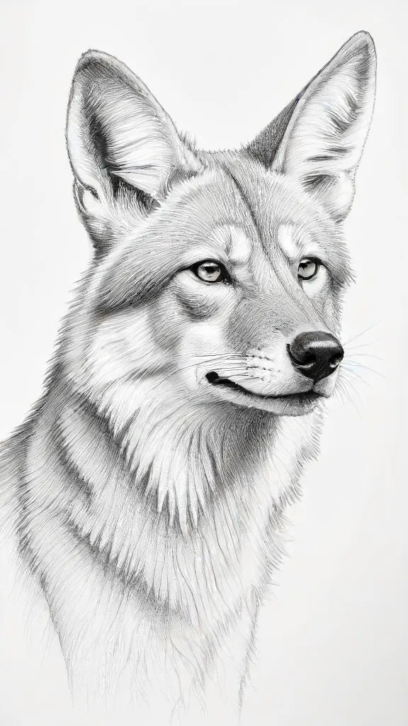 Coyote Drawing Sketch Image
