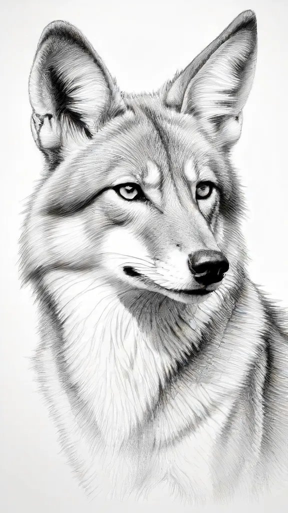 Coyote Drawing Sketch Photo