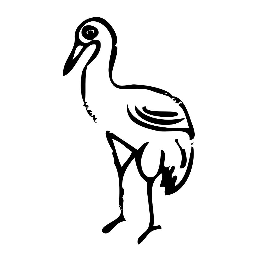 Crane Bird Drawing