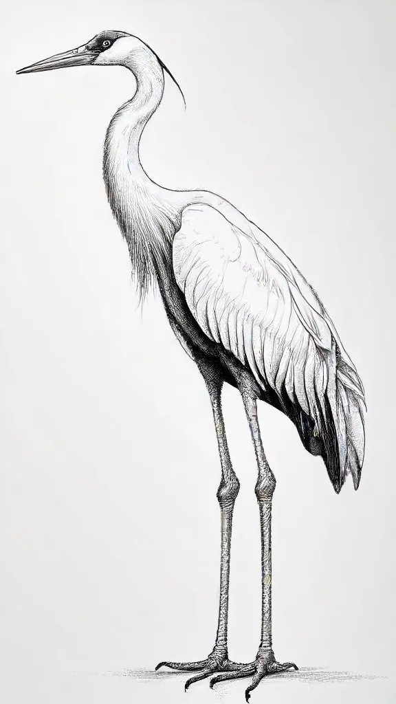 Crane Drawing Sketch Image