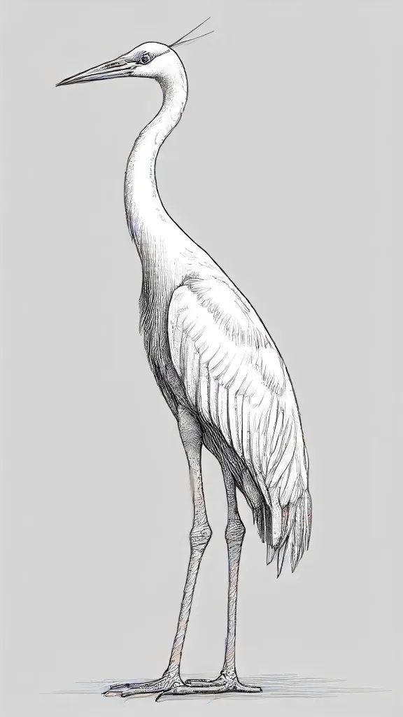 Crane Drawing Sketch Picture