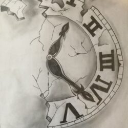 Creative Clock Drawing Hand Drawn Sketch