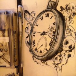 Creative Clock Drawing Photo