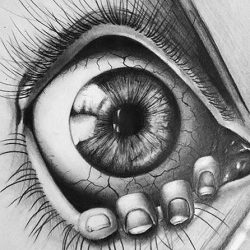 Creepy Eyeball Drawing Modern Sketch