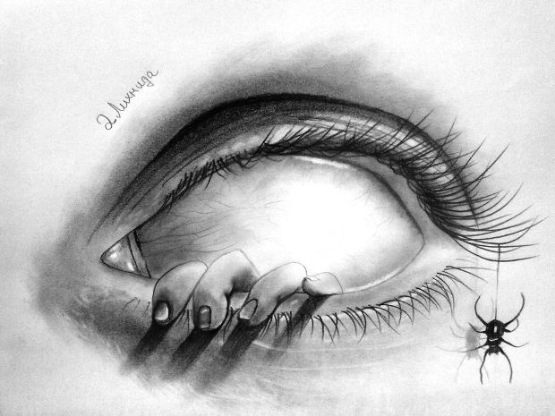 Creepy Eyeball Drawing Picture