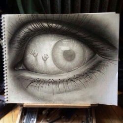 Creepy Eyeball Drawing Realistic Sketch