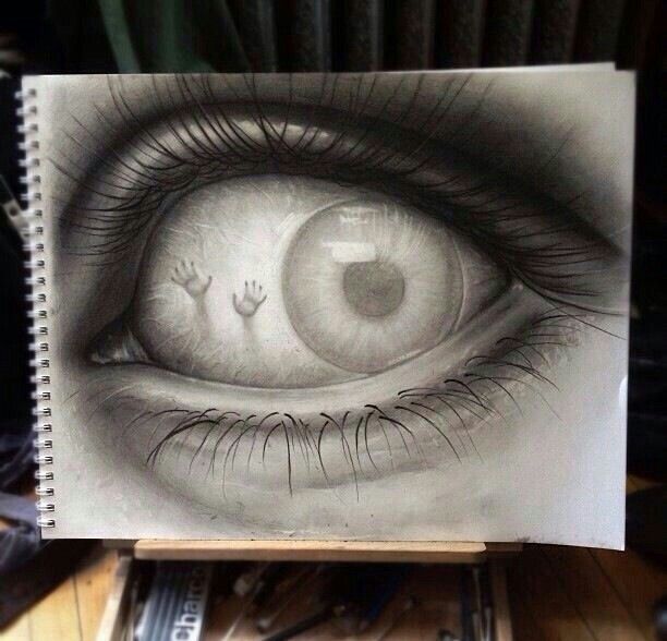 Creepy Eyeball Drawing Realistic Sketch
