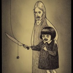 Creepy Kid Drawing Image