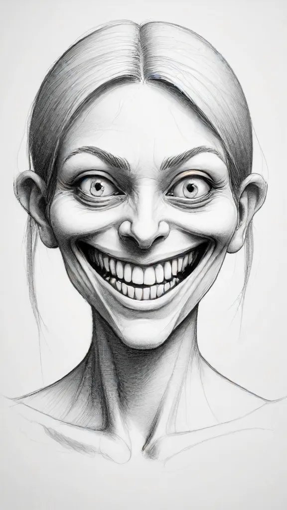 Creepy Smile Drawing Sketch Image