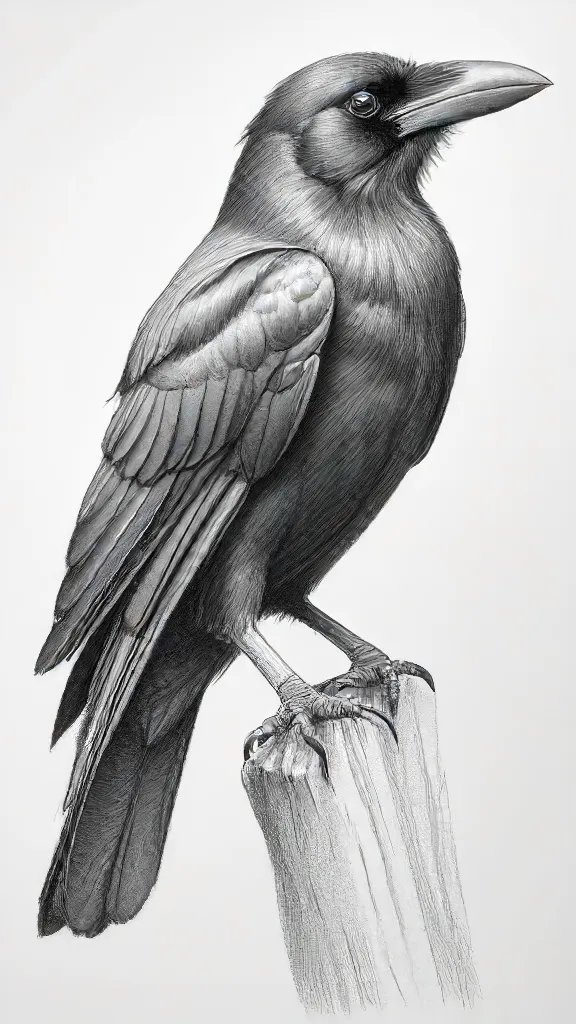Crow Drawing Sketch Image