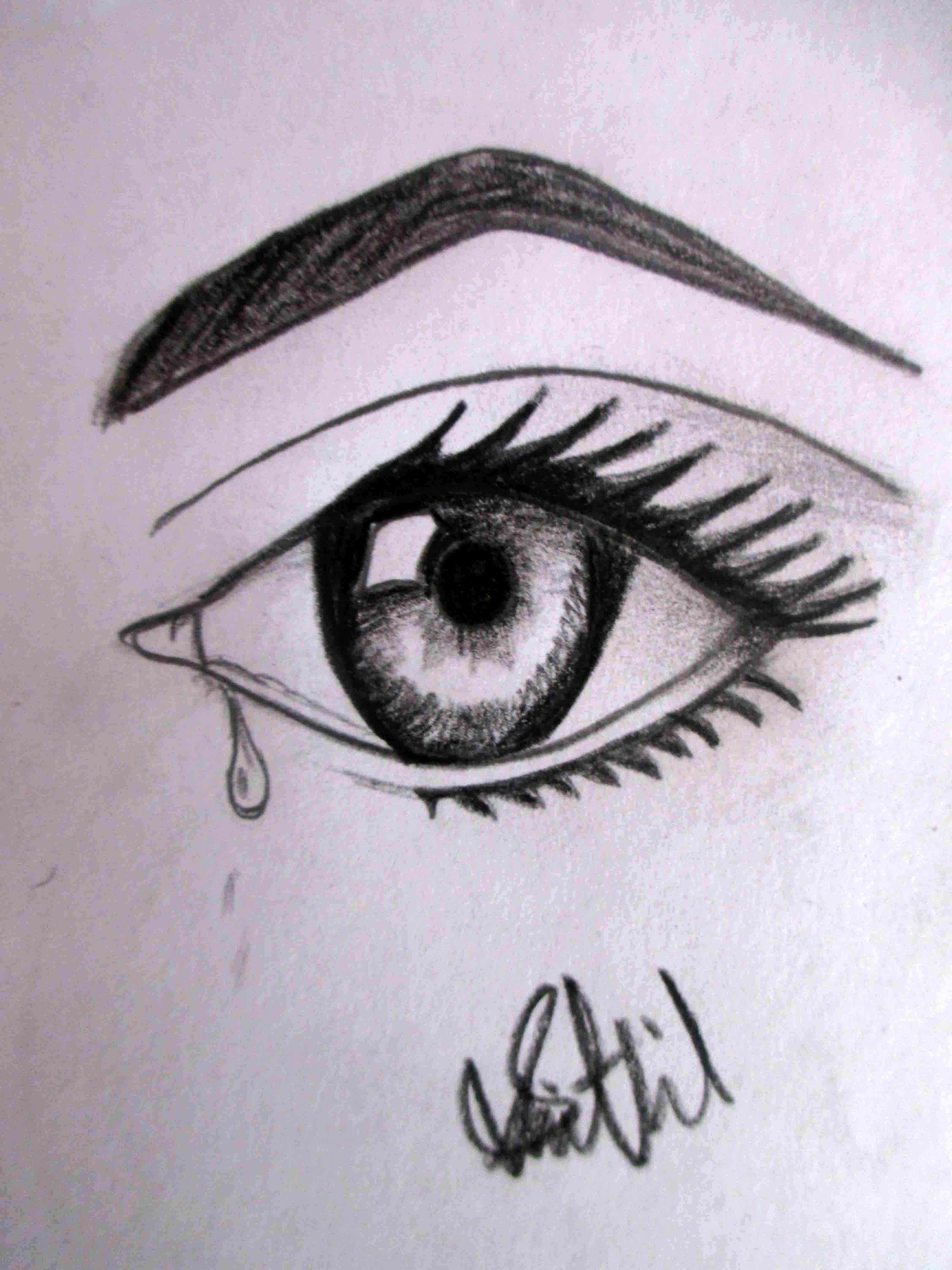 Crying Eye Drawing Professional Artwork