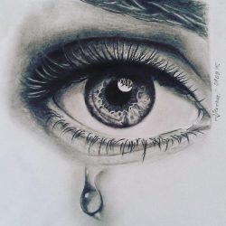 Crying Eye Drawing Realistic Sketch