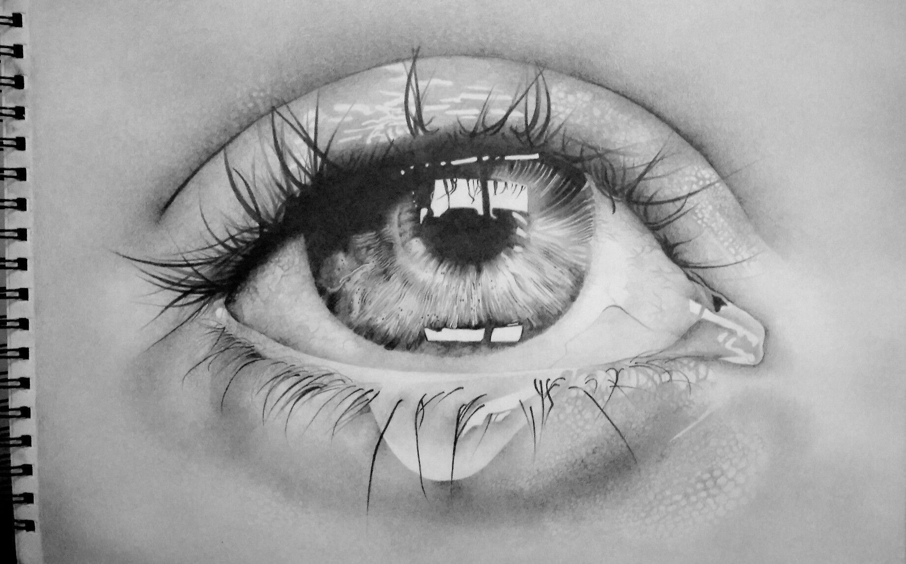 Crying Eye Drawing Stunning Sketch