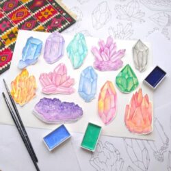 Crystal Drawing Artistic Sketching