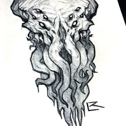 Cthulhu Drawing Detailed Sketch