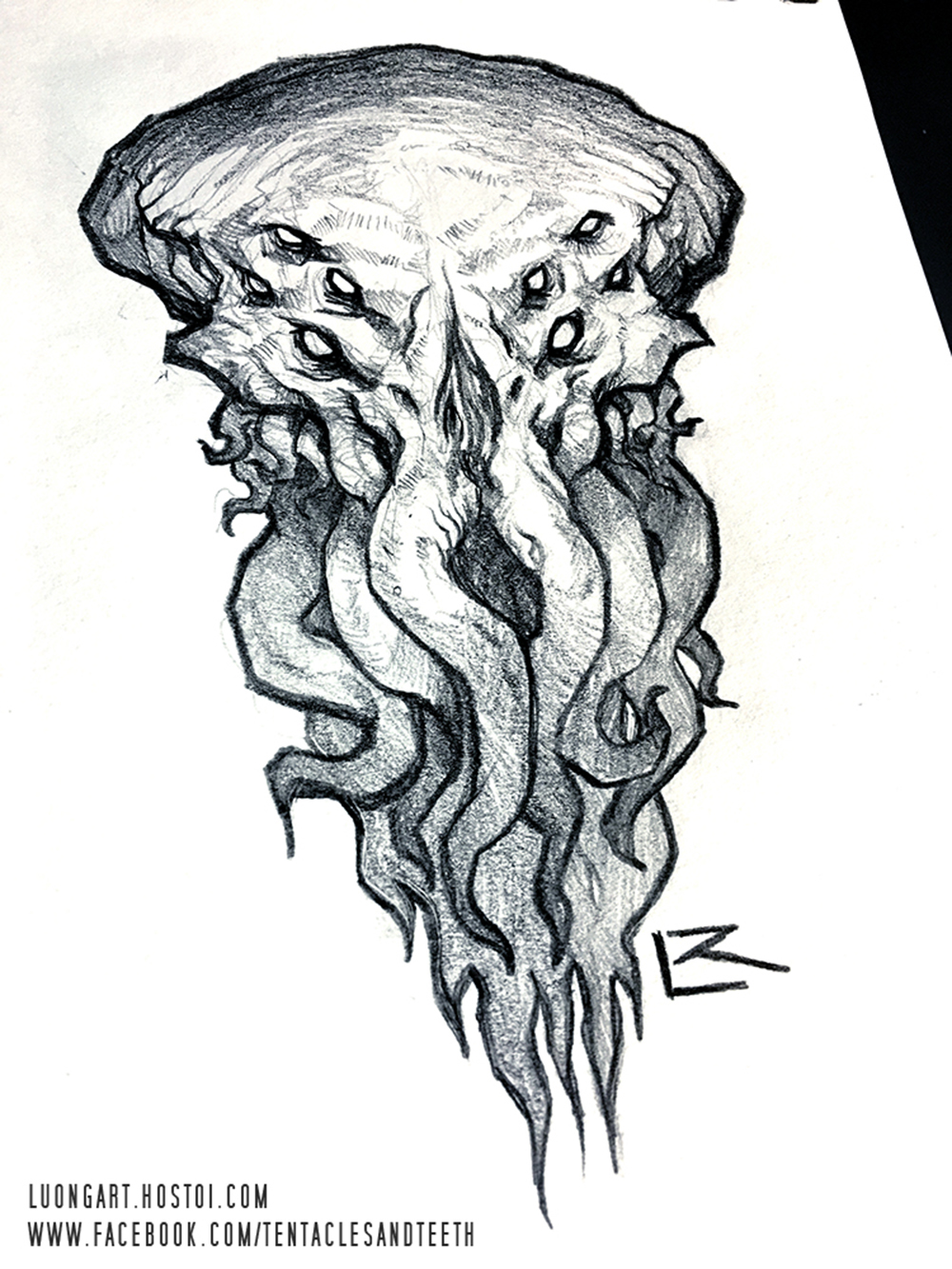 Cthulhu Drawing Detailed Sketch