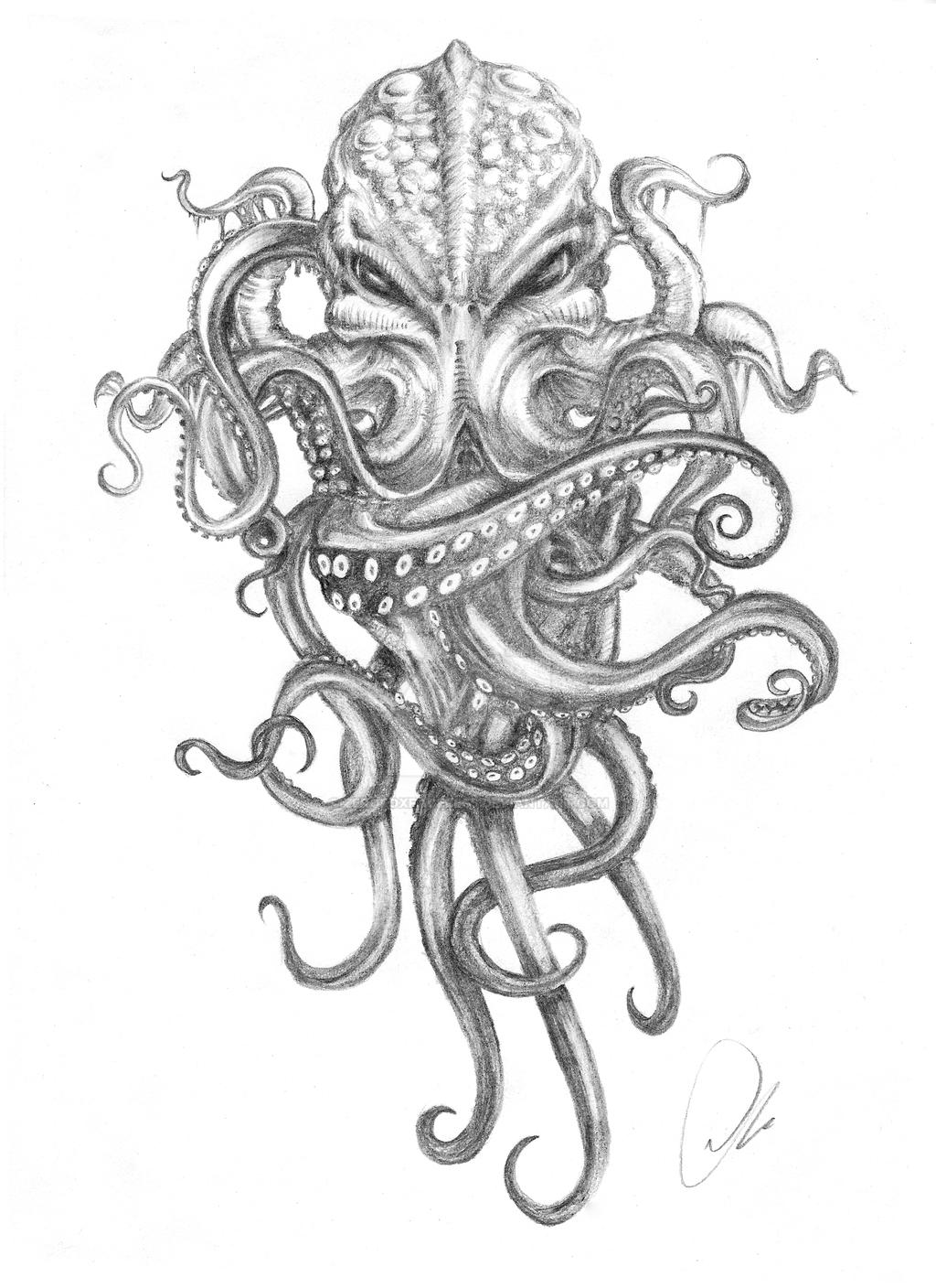 Cthulhu Drawing Realistic Sketch