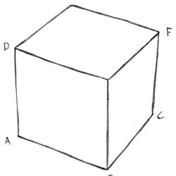 Cube Drawing Hand Drawn
