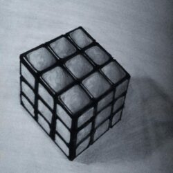 Cube Drawing Hand Drawn Sketch