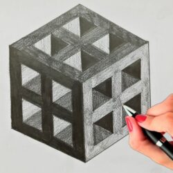Cube Drawing Intricate Artwork