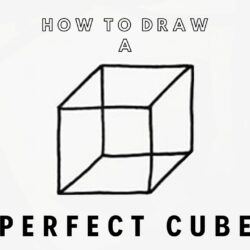 Cube Drawing Modern Sketch