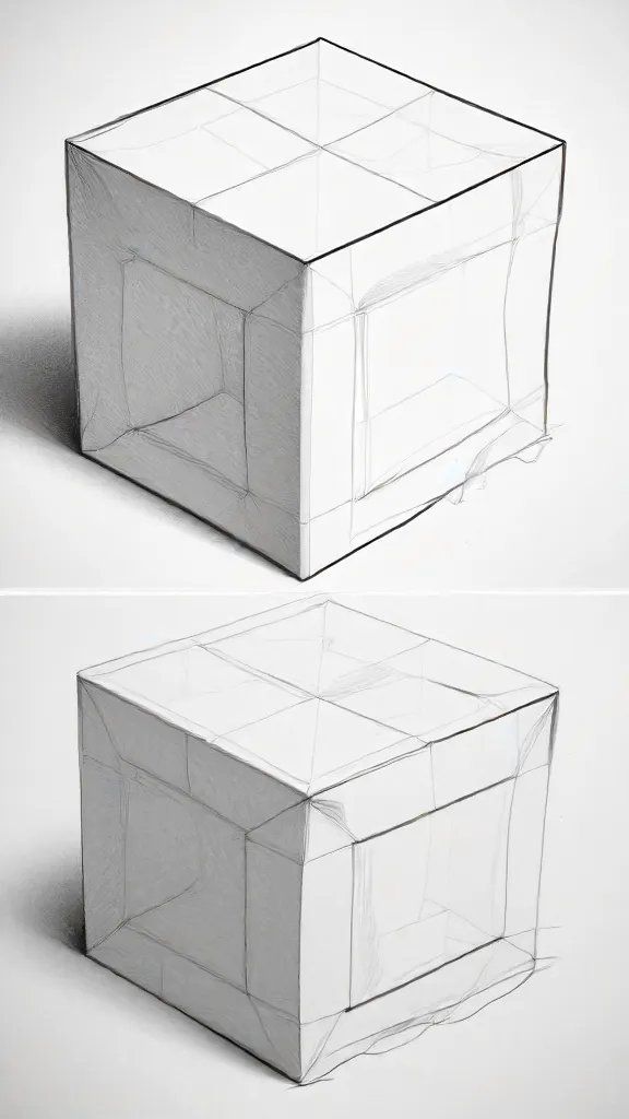 Cube Drawing Sketch Picture